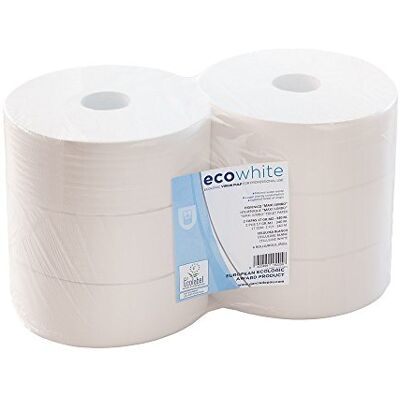 Garcia de Pou García de Pou Higiénicos Ecolabel 2 Capas Maxi Jumbo, 340 m, 17 G/M2, Diámetro 26 x 9.5 cm, Set de 6 Garcia de Pou García de Pou Higiénicos Ecolabel 2 Capas Maxi Jumbo, 340 m, 17 G/M2, Diámetro 26 x 9.5 cm, Set de 6