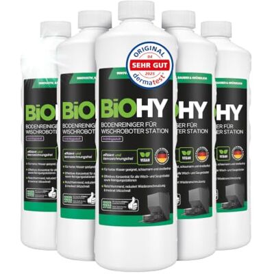 BIOHY Limpiador de suelos para robot limpiador estación con aroma primaveral (6 x 1 litro) Detergente concentrado para todos los robots limpiadores y aspiradores con función húmeda Sin espuma y BIOHY Limpiador de suelos para robot limpiador estación con aroma primaveral (6 x 1 litro) Detergente concentrado para todos los robots limpiadores y aspiradores con función húmeda Sin espuma y