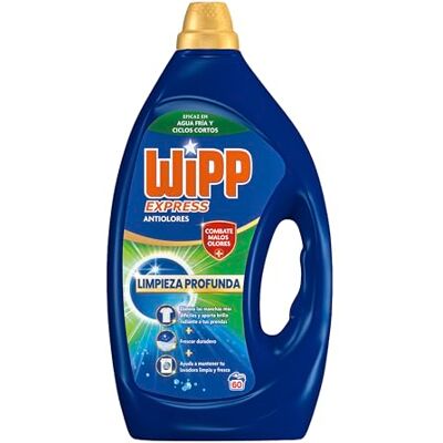 Wipp Express Limpieza Profunda Higiene y Antiolores (60 lavados), detergente líquido quitamanchas para lavadora, para coladas higiénicamente limpias Wipp Express Limpieza Profunda Higiene y Antiolores (60 lavados), detergente líquido quitamanchas para lavadora, para coladas higiénicamente limpias