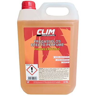 Clim Profesional . Fregasuelos perfumado duradero. Con PH Neutro, Apto todo tipo de suelos (terrazo, mármol, cerámica, parquet, etc.). 5 litros Clim Profesional . Fregasuelos perfumado duradero. Con PH Neutro, Apto todo tipo de suelos (terrazo, mármol, cerámica, parquet, etc.). 5 litros