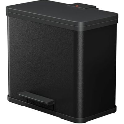 Hailo 0633-200, Öko Trio Plus L, Cubo de Basura con recipientes y Pedal para Abrir, 3 x 9 litros, Metal, Negro, 47 x 35 x 44 cm Hailo 0633-200, Öko Trio Plus L, Cubo de Basura con recipientes y Pedal para Abrir, 3 x 9 litros, Metal, Negro, 47 x 35 x 44 cm