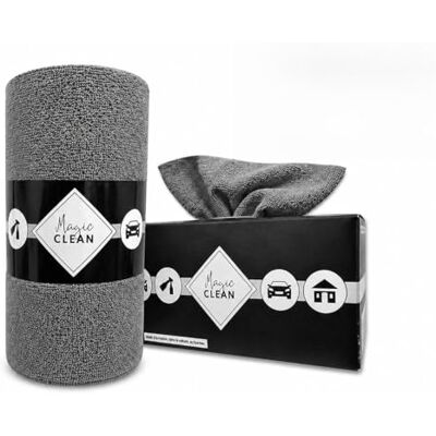 Phoenix Rollo de Microfibra Box de 75 paños de Microfibra Reutilizables – paños de Limpieza mágicos para Ventanas y Coches, Microfibra, 30 x 30 cm, Gruesos y absorbentes, Color Gris Phoenix Rollo de Microfibra Box de 75 paños de Microfibra Reutilizables – paños de Limpieza mágicos para Ventanas y Coches, Microfibra, 30 x 30 cm, Gruesos y absorbentes, Color Gris