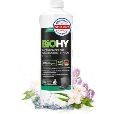 BIOHY Limpiador de suelos para robot limpiador estación con aroma primaveral (botella de 1 litro) detergente concentrado para todos los robots limpiadores y aspiradores con función húmeda sin BIOHY Limpiador de suelos para robot limpiador estación con aroma primaveral (botella de 1 litro) detergente concentrado para todos los robots limpiadores y aspiradores con función húmeda sin