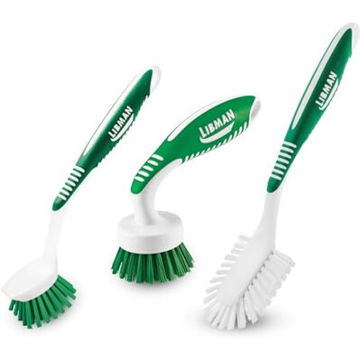 LIBMAN COMMERCIAL Libman Cepillo de Cocina, Fibras de Pet recicladas de plástico, Verde y Blanco LIBMAN COMMERCIAL Libman Cepillo de Cocina, Fibras de Pet recicladas de plástico, Verde y Blanco
