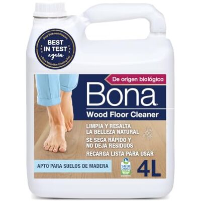 Bona Recarga de Limpiador de Suelos de madera Recarga de 4 L para rellenar botellas pulverizadoras y recipientes recargables de Spray Mop. Bona Recarga de Limpiador de Suelos de madera Recarga de 4 L para rellenar botellas pulverizadoras y recipientes recargables de Spray Mop.