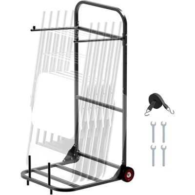 VEVOR Estante para Sillas Plegable, Capacidad de 45 kg, Carrito Resistente para Colgar 10 Sillas, Carrito de Almacenamiento de Metal con Ruedas de Goma, Soporte para Sillas Tipo Empuje, Negro Mate VEVOR Estante para Sillas Plegable, Capacidad de 45 kg, Carrito Resistente para Colgar 10 Sillas, Carrito de Almacenamiento de Metal con Ruedas de Goma, Soporte para Sillas Tipo Empuje, Negro Mate