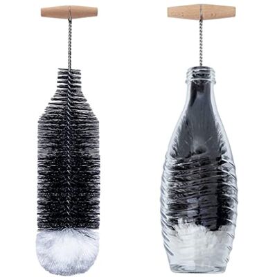 Grunda Cepillo para Botellas de 35 cm, Compatible con Botella de Cristal Sodastream, Limpiador de Botellas sin arañazos, Elimina la Suciedad persistente Grunda Cepillo para Botellas de 35 cm, Compatible con Botella de Cristal Sodastream, Limpiador de Botellas sin arañazos, Elimina la Suciedad persistente