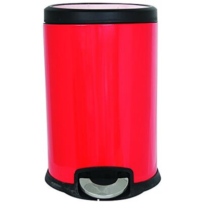 MSV Papelera con Pedal de Acero Inoxidable 12L Rojo MSV Papelera con Pedal de Acero Inoxidable 12L Rojo
