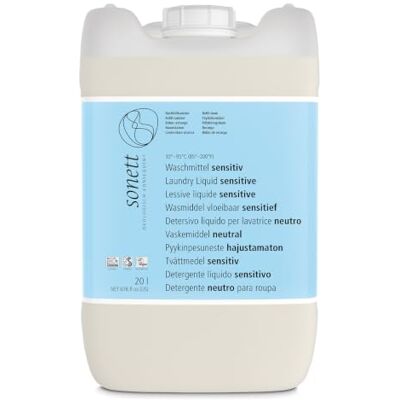 Sonett Soneto lavandería Sensitiv: pura pflanzliche tensoactivo, sin petrochemische ingredientes, 100% Biodegradable, 20 L Sonett Soneto lavandería Sensitiv: pura pflanzliche tensoactivo, sin petrochemische ingredientes, 100% Biodegradable, 20 L