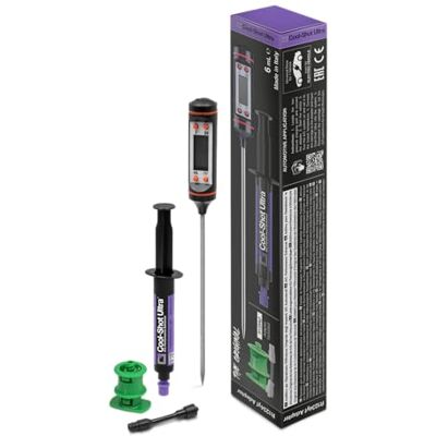 ERRECOM Cool-Shot Ultra Restaura la eficiencia original del A/C del automóvil, aire más frío, incluye termómetro para verificar la temperatura antes y después, jeringa 6 mL + adaptador para R1234yf ERRECOM Cool-Shot Ultra Restaura la eficiencia original del A/C del automóvil, aire más frío, incluye termómetro para verificar la temperatura antes y después, jeringa 6 mL + adaptador para R1234yf