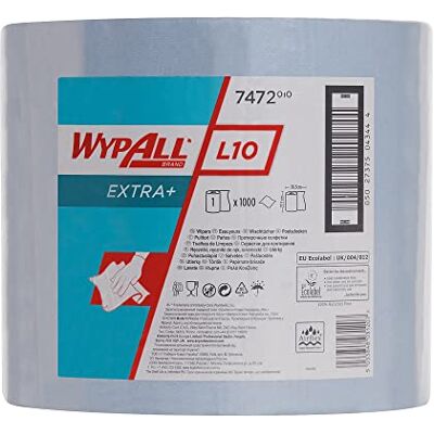Wypall L10 Extra+ Rollo grande de paños , 1 rollo x 1000 hojas azules de 1 capa Wypall L10 Extra+ Rollo grande de paños , 1 rollo x 1000 hojas azules de 1 capa