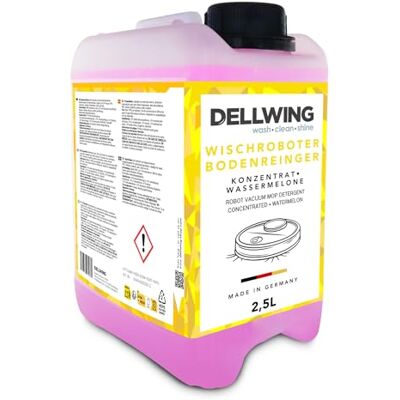 DELLWING Limpiador para robots de fregado concentrado 2.5 l, limpiador de suelos para todo tipo de superficies con aroma a sandía, fabricado en Alemania DELLWING Limpiador para robots de fregado concentrado 2.5 l, limpiador de suelos para todo tipo de superficies con aroma a sandía, fabricado en Alemania