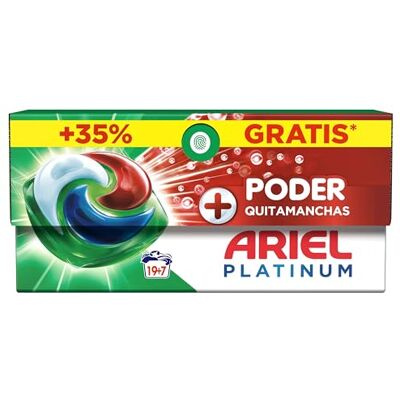 Ariel PODS Platinum Detergente Lavadora Liquido 26 Capsulas/Pastillas, Jabon Extra Poder Quitamanchas, Limpieza Profunda Ariel PODS Platinum Detergente Lavadora Liquido 26 Capsulas/Pastillas, Jabon Extra Poder Quitamanchas, Limpieza Profunda