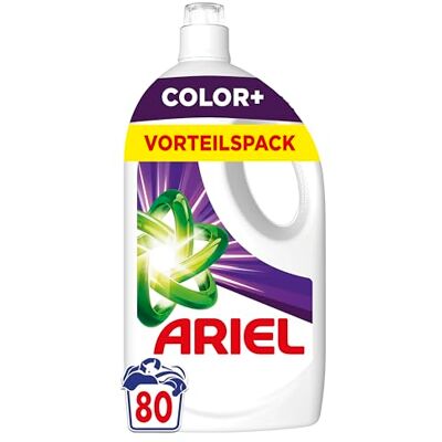 Ariel Detergente líquido, 80 lavados Color Plus, potente eliminación de manchas en solo 1 lavado, incluso en ciclos de lavado en frío Ariel Detergente líquido, 80 lavados Color Plus, potente eliminación de manchas en solo 1 lavado, incluso en ciclos de lavado en frío