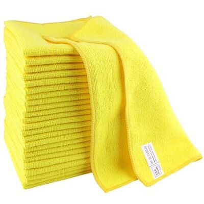 IDEA HOME Bayetas Microfibra 24 Piezas Paños de Limpieza de Microfibra 30x30cm Paños para el Polvo Paños Multiusos, Amarillo IDEA HOME Bayetas Microfibra 24 Piezas Paños de Limpieza de Microfibra 30x30cm Paños para el Polvo Paños Multiusos, Amarillo