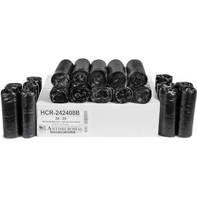 Aluf Plastics Bolsas de basura transparentes de 7 a 8 galones (1000 unidades), Negro, 1000 Aluf Plastics Bolsas de basura transparentes de 7 a 8 galones (1000 unidades), Negro, 1000