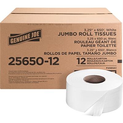 Genuine Joe Rollo de papel de baño Jumbo de 2 capas Genuine Joe Rollo de papel de baño Jumbo de 2 capas