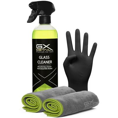 GxDetail Limpiacristales Coche 500 ml. Glass Cleaner Incluye Guantes de Nitrilo y 2 Microfibras Base de Alcohol Triple Acción- Limpia Cristales Profesional – Sin Marcas – Formulado con Alcohol GxDetail Limpiacristales Coche 500 ml. Glass Cleaner Incluye Guantes de Nitrilo y 2 Microfibras Base de Alcohol Triple Acción- Limpia Cristales Profesional – Sin Marcas – Formulado con Alcohol