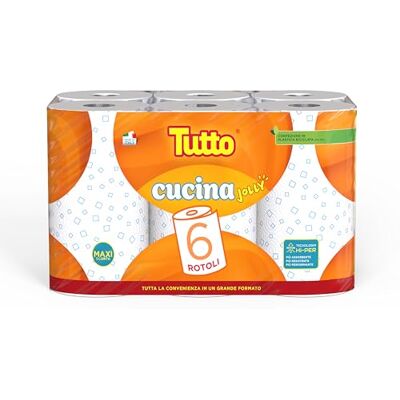 Tenderly Todo Cucina Jolly, paquete de 6 rollos de toallas decoradas con motivo geométrico, tecnología HI-PER para máxima absorción y resistencia, de pura celulosa FSC MIX, embalaje reciclado mín. 50% Tenderly Todo Cucina Jolly, paquete de 6 rollos de toallas decoradas con motivo geométrico, tecnología HI-PER para máxima absorción y resistencia, de pura celulosa FSC MIX, embalaje reciclado mín. 50%