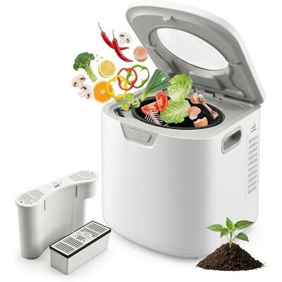Nutrichef compostador electrico, 4 litros, Ideal para cocinas, Encimeras, Cubo Basura organica y desechos de Comida, Incluye 2 filtros de Carbono sin Olor, Uso Interior Nutrichef compostador electrico, 4 litros, Ideal para cocinas, Encimeras, Cubo Basura organica y desechos de Comida, Incluye 2 filtros de Carbono sin Olor, Uso Interior