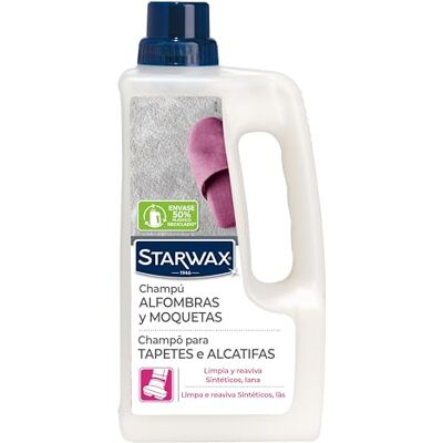 STARWAX Champú Alfombras y Moquetas -Limpia en profundidad moquetas y alfombras de fibras naturales y sintéticas -1L 30 a 40m² STARWAX Champú Alfombras y Moquetas -Limpia en profundidad moquetas y alfombras de fibras naturales y sintéticas -1L 30 a 40m²