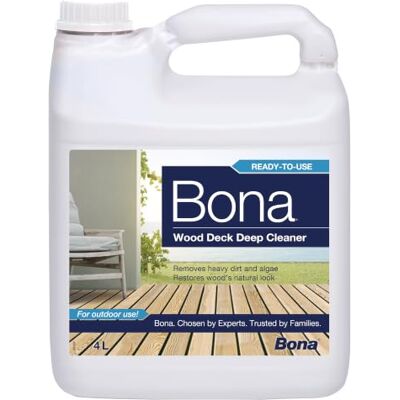 Bona Limpiador Profundo para Tarimas de Exterior Limpiador Decking de Madera Exterior Elimina Algas, Verdín y Suciedad Incrustada Restaura el Aspecto Natural de la Madera Bona Limpiador Profundo para Tarimas de Exterior Limpiador Decking de Madera Exterior Elimina Algas, Verdín y Suciedad Incrustada Restaura el Aspecto Natural de la Madera