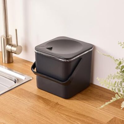 Minky Cubo de Basura de Cocina – Cubo de residuos de Alimentos para encimera con Interior fácil de Limpiar – Fabricado en el Reino Unido – 3.5 L (0.9 GAL.) (Negro) Minky Cubo de Basura de Cocina – Cubo de residuos de Alimentos para encimera con Interior fácil de Limpiar – Fabricado en el Reino Unido – 3.5 L (0.9 GAL.) (Negro)