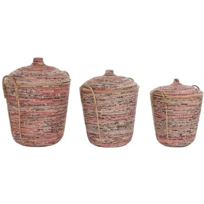 ZOMTOON CESTA SET 3 RATAN 51X51X67 MELOCOTON ZOMTOON CESTA SET 3 RATAN 51X51X67 MELOCOTON