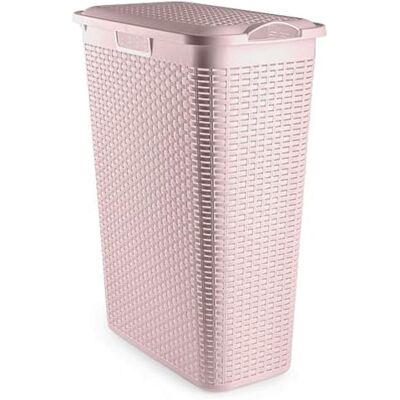 AC Cesto rattan estrecho para ropa sucia con tapa y asas Slim PLFT Pongotodo de plástico para colada Imitión de mimbre Fabricado en España (Rosa Palo 48,5 litros 61,5 x 26,5 x 46 cm) AC Cesto rattan estrecho para ropa sucia con tapa y asas Slim PLFT Pongotodo de plástico para colada Imitión de mimbre Fabricado en España (Rosa Palo 48,5 litros 61,5 x 26,5 x 46 cm)