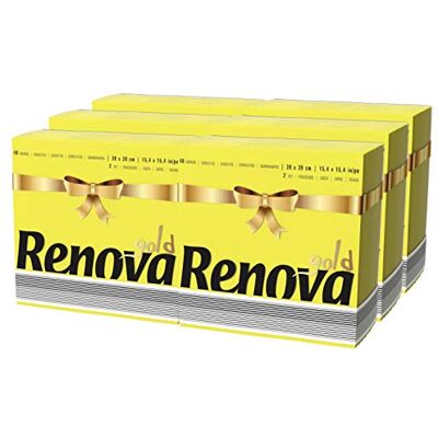 RENOVA Servilletas de Mesa, Color Amarillo 6 Packs RENOVA Servilletas de Mesa, Color Amarillo 6 Packs
