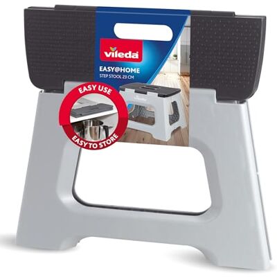 Vileda Taburete plegable de 23 cm, para adultos y niños de hasta 150 kg, incluye revestimiento antideslizante, taburete plegable, 150 kg, ideal para el hogar y el día a día, taburete plegable Vileda Taburete plegable de 23 cm, para adultos y niños de hasta 150 kg, incluye revestimiento antideslizante, taburete plegable, 150 kg, ideal para el hogar y el día a día, taburete plegable