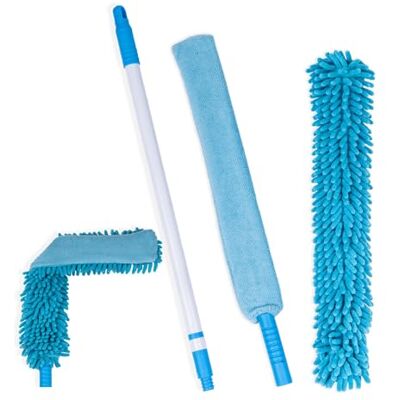 limpando TEMPO DI SALDI Plumero de Microfibra para Polvo con Mango Extensible y Flexible limpando TEMPO DI SALDI Plumero de Microfibra para Polvo con Mango Extensible y Flexible