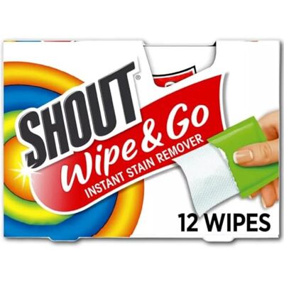 SC Johnson Shout Toallitas, toallitas portátiles para tratamiento de manchas, 12 unidades SC Johnson Shout Toallitas, toallitas portátiles para tratamiento de manchas, 12 unidades