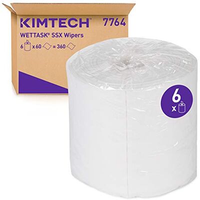 KIMTECH Wettask SXX Paños , 6 paquetes de recargas x 60 hojas blancas KIMTECH Wettask SXX Paños , 6 paquetes de recargas x 60 hojas blancas