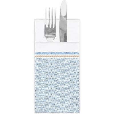 Garcia de Pou García de Pou 50 unidades Servilletas Canguro 'Like Linen Azur' 70 G/M2 40X40 Cm Blanco/Azul Spunlace Garcia de Pou García de Pou 50 unidades Servilletas Canguro 'Like Linen Azur' 70 G/M2 40X40 Cm Blanco/Azul Spunlace