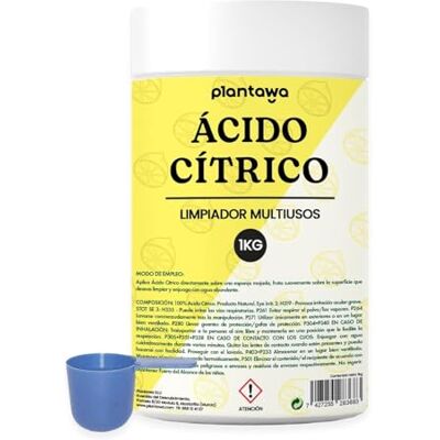 PLANTAWA Acido Citrico 1 kg Acido Citrico polvo para desincrustar cal y limpiar superficies Limpieza efectiva sin perfumes Envase práctico y resistente PLANTAWA Acido Citrico 1 kg Acido Citrico polvo para desincrustar cal y limpiar superficies Limpieza efectiva sin perfumes Envase práctico y resistente