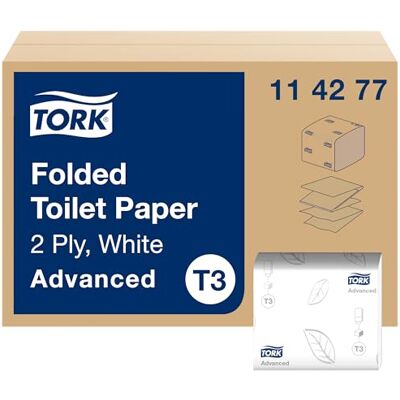 Tork Papel Higiénico Plegado Blanco T3, Advanced, 2 capas, 36 x 252 hojas, Tork Papel Higiénico Plegado Blanco T3, Advanced, 2 capas, 36 x 252 hojas,