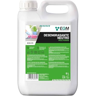 EQM SOLUCIONES QUIMICAS EQM Desengrasante Neutro Todo en Uno 5L Potente, Seguro y Respetuoso con Todas las Superficies Hogar, Industria, Vehículos, Barcos, Hoteles, etc EQM SOLUCIONES QUIMICAS EQM Desengrasante Neutro Todo en Uno 5L Potente, Seguro y Respetuoso con Todas las Superficies Hogar, Industria, Vehículos, Barcos, Hoteles, etc