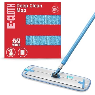 e-cloth Deep Clean Mop Mopa húmeda de Microfibra, Azul y Plateado, New Version e-cloth Deep Clean Mop Mopa húmeda de Microfibra, Azul y Plateado, New Version