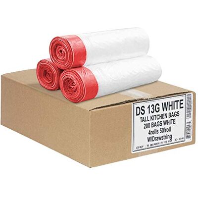 Aluf Plastics aluf plásticos ds13 W 24 x 27 cocina cordón bolsas de basura, 13 gal, Tall (Pack de 200) Aluf Plastics aluf plásticos ds13 W 24 x 27 cocina cordón bolsas de basura, 13 gal, Tall (Pack de 200)