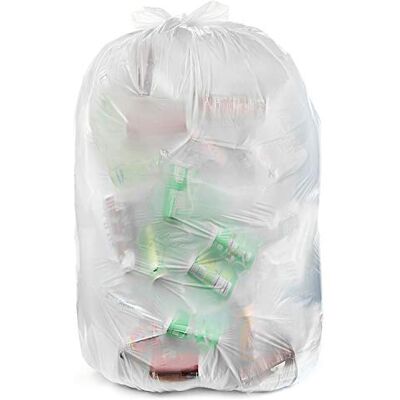 ULTRASAC Bolsas de basura transparentes resistentes de 55-60 galones, 6.0 mil, 39 x 58 pulgadas, paquete de 15 unidades, para contratistas, construcción e industria ULTRASAC Bolsas de basura transparentes resistentes de 55-60 galones, 6.0 mil, 39 x 58 pulgadas, paquete de 15 unidades, para contratistas, construcción e industria