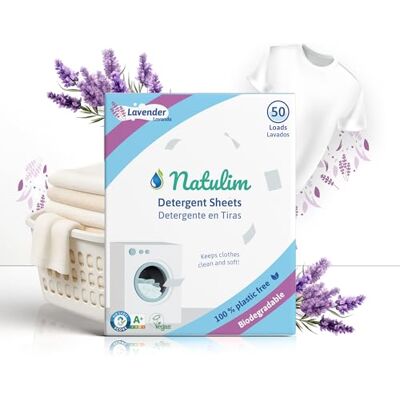 Natulim Detergente en Tiras para avadora (50 avados) Incuye Suavizante, Ecoógico, Hipoaergénico, Made in Spain Ropa impia y Suave sin ensuciar e Paneta (Fragancia avanda) Natulim Detergente en Tiras para avadora (50 avados) Incuye Suavizante, Ecoógico, Hipoaergénico, Made in Spain Ropa impia y Suave sin ensuciar e Paneta (Fragancia avanda)