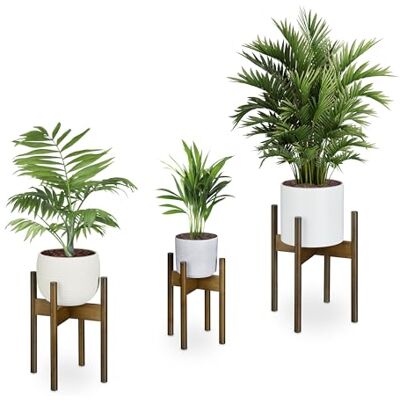 Relaxdays Pack 3 Soportes para Macetas, Portamacetas de Interior, Bambú, Soportes Tiestos de hasta 20/25/29 cm, Marrón Relaxdays Pack 3 Soportes para Macetas, Portamacetas de Interior, Bambú, Soportes Tiestos de hasta 20/25/29 cm, Marrón
