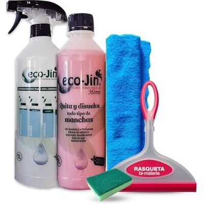 ECO-JIN Pack HOME Difusor Rasqueta Limpia Cristales Bayeta Microfibra Estropajo Con Esponja Limpiador Multiusos ECO-JIN Pack HOME Difusor Rasqueta Limpia Cristales Bayeta Microfibra Estropajo Con Esponja Limpiador Multiusos