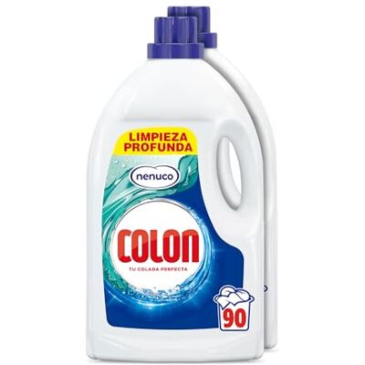 Colon SMART PACK = 10,5 meses de Limpieza y Frescor Nenuco Detergente para lavadora, adecuado para ropa blanca y de color, formato gel 2x90, 180 dosis Colon SMART PACK = 10,5 meses de Limpieza y Frescor Nenuco Detergente para lavadora, adecuado para ropa blanca y de color, formato gel 2x90, 180 dosis