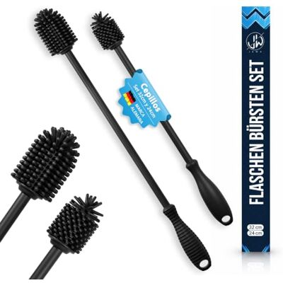 JAWAonline Rinse Brush Set 32cm y 24cm Cepillo para Botellas Silicona Suave y sin arañazos Cepillo Limpia Botellas Flexible Cepillo Limpiador para Botellas Pequeñas y Grandes JAWAonline Rinse Brush Set 32cm y 24cm Cepillo para Botellas Silicona Suave y sin arañazos Cepillo Limpia Botellas Flexible Cepillo Limpiador para Botellas Pequeñas y Grandes
