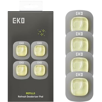EKO Recambios de Cápsulas Desodorantes Refresh, Pack de 4, Ambientador para Cubo de Basura y Papelera, Neutralizador de Olores a Base de Plantas, Aroma Naranja, Hasta 45 Días por Cápsula EKO Recambios de Cápsulas Desodorantes Refresh, Pack de 4, Ambientador para Cubo de Basura y Papelera, Neutralizador de Olores a Base de Plantas, Aroma Naranja, Hasta 45 Días por Cápsula