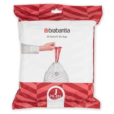Brabantia Código J Expendedor de Bolsas de Basura de 20-25 Litros, Blanco, 40 Unidades Brabantia Código J Expendedor de Bolsas de Basura de 20-25 Litros, Blanco, 40 Unidades