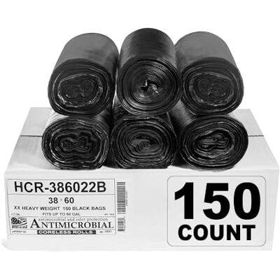 Aluf Plastics Bolsas de basura negras de 45 galones (250 unidades) – 40 pies x 48 pies – Bolsas de basura de alta densidad equivalentes a 16 micras, HCR-404816C Aluf Plastics Bolsas de basura negras de 45 galones (250 unidades) – 40 pies x 48 pies – Bolsas de basura de alta densidad equivalentes a 16 micras, HCR-404816C