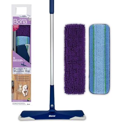 Bona Pet System Kit de fregona de Microfibra, Limpiar Suelos Duros, Incluye 1 trapeador de Piso, 1 Almohadilla de Limpieza, 1 Almohadilla de Barrido, acción electrostática Que Bona Pet System Kit de fregona de Microfibra, Limpiar Suelos Duros, Incluye 1 trapeador de Piso, 1 Almohadilla de Limpieza, 1 Almohadilla de Barrido, acción electrostática Que